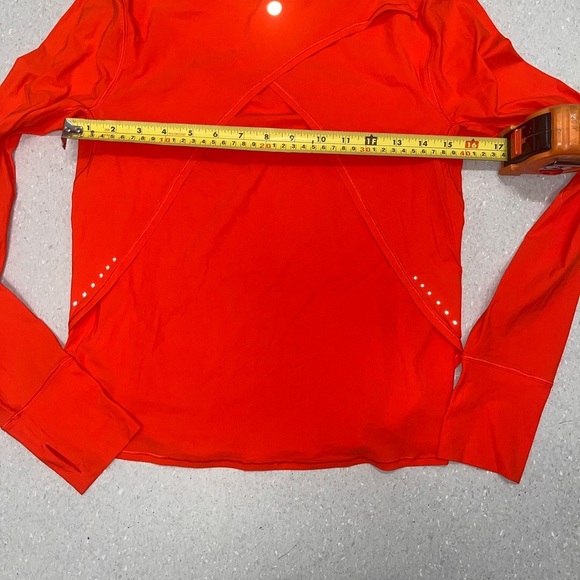 Lululemon UV Protection Fold-Over Running Long-Sleeve Shirt Solar Orange size 6‌ - Picture 10 of 14